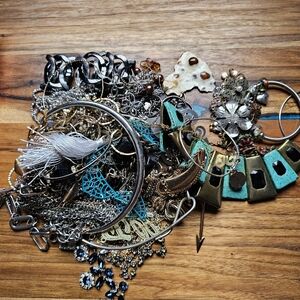 Craft Junk Jewelry 2 Pounds For Crafting Mostly Metal Pieces Repurposing Arts